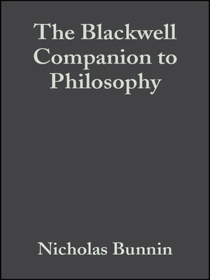 cover image of The Blackwell Companion to Philosophy